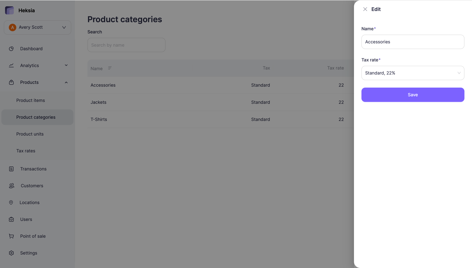 Edit categories